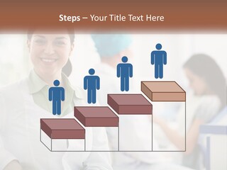 A Woman In A White Shirt Is Standing In A Hospital PowerPoint Template