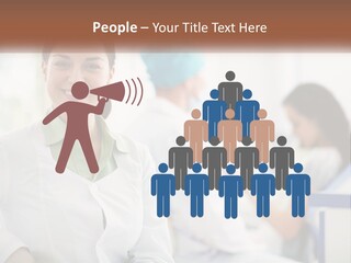 A Woman In A White Shirt Is Standing In A Hospital PowerPoint Template