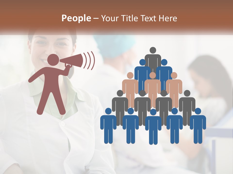 A Woman In A White Shirt Is Standing In A Hospital PowerPoint Template