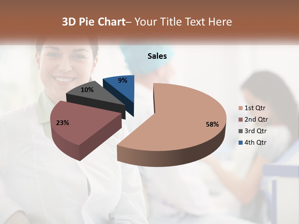 A Woman In A White Shirt Is Standing In A Hospital PowerPoint Template