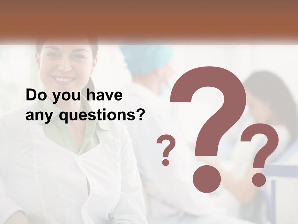 A Woman In A White Shirt Is Standing In A Hospital PowerPoint Template