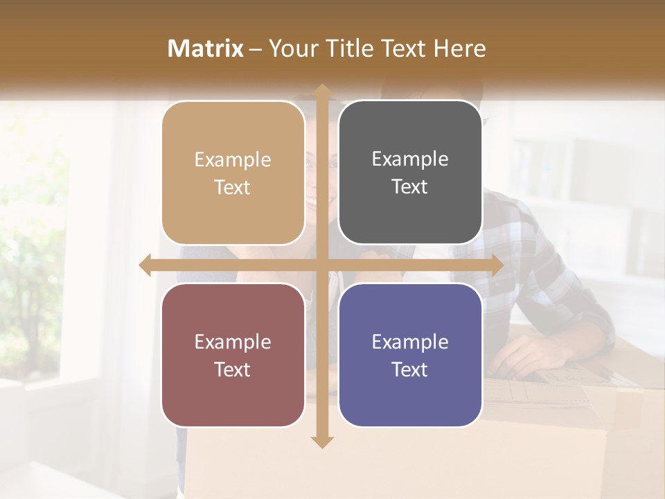 A Man And A Woman Are Sitting On A Cardboard Box PowerPoint Template