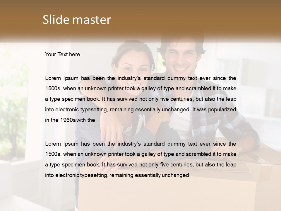 A Man And A Woman Are Sitting On A Cardboard Box PowerPoint Template