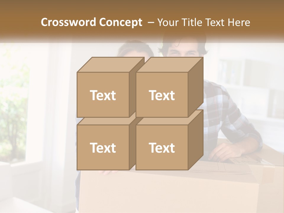 A Man And A Woman Are Sitting On A Cardboard Box PowerPoint Template