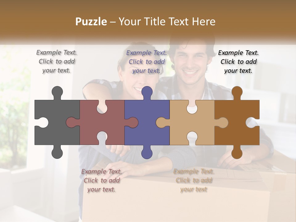 A Man And A Woman Are Sitting On A Cardboard Box PowerPoint Template