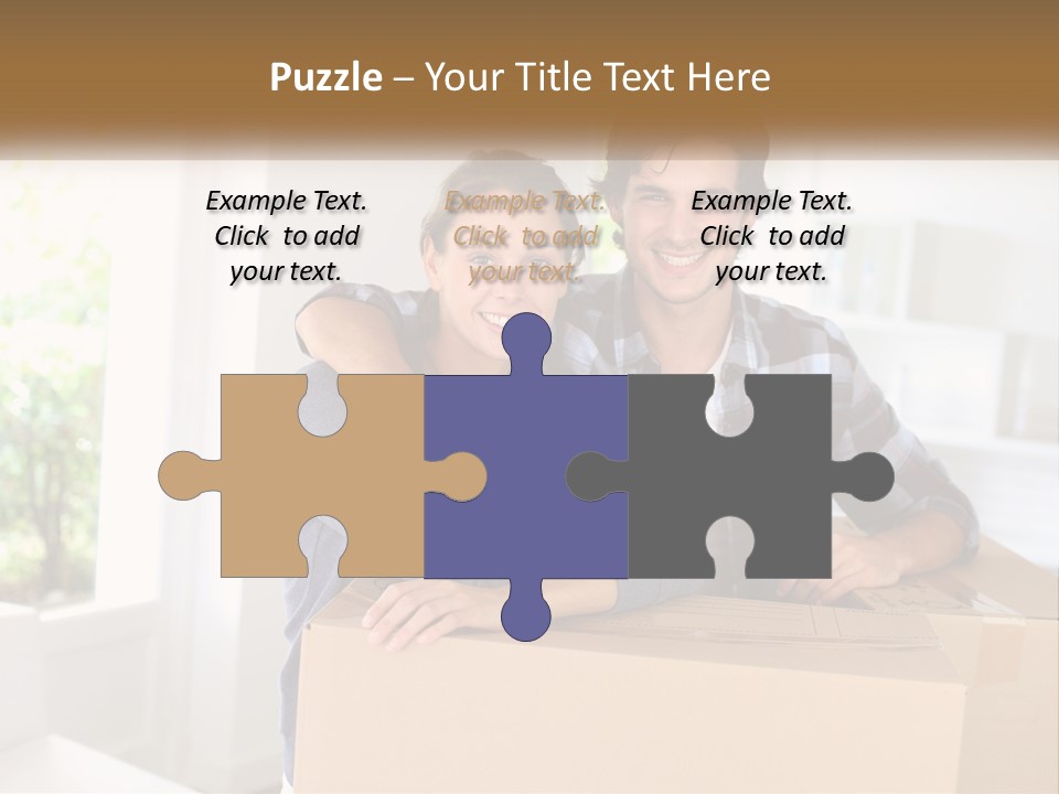 A Man And A Woman Are Sitting On A Cardboard Box PowerPoint Template