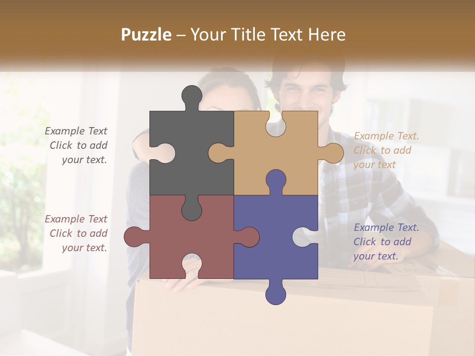 A Man And A Woman Are Sitting On A Cardboard Box PowerPoint Template