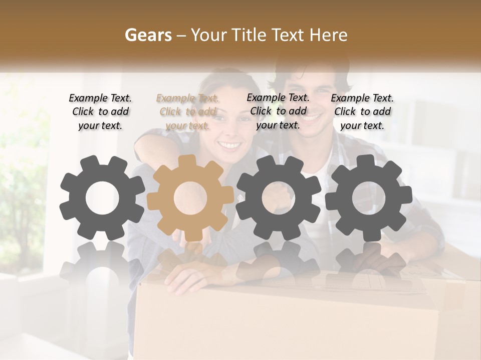 A Man And A Woman Are Sitting On A Cardboard Box PowerPoint Template