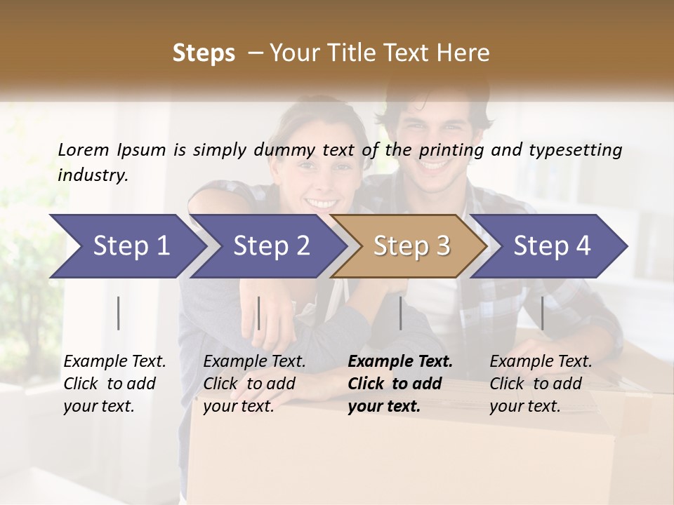 A Man And A Woman Are Sitting On A Cardboard Box PowerPoint Template