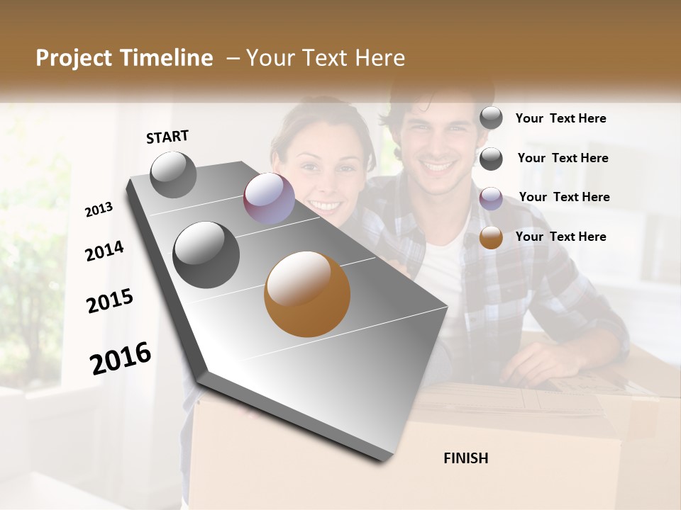 A Man And A Woman Are Sitting On A Cardboard Box PowerPoint Template