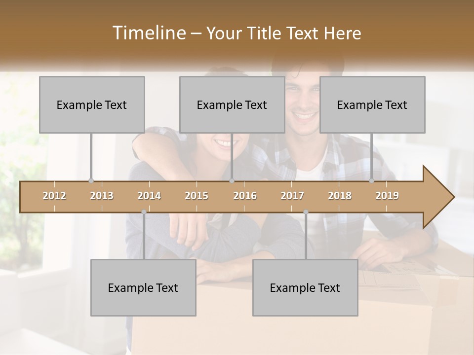 A Man And A Woman Are Sitting On A Cardboard Box PowerPoint Template