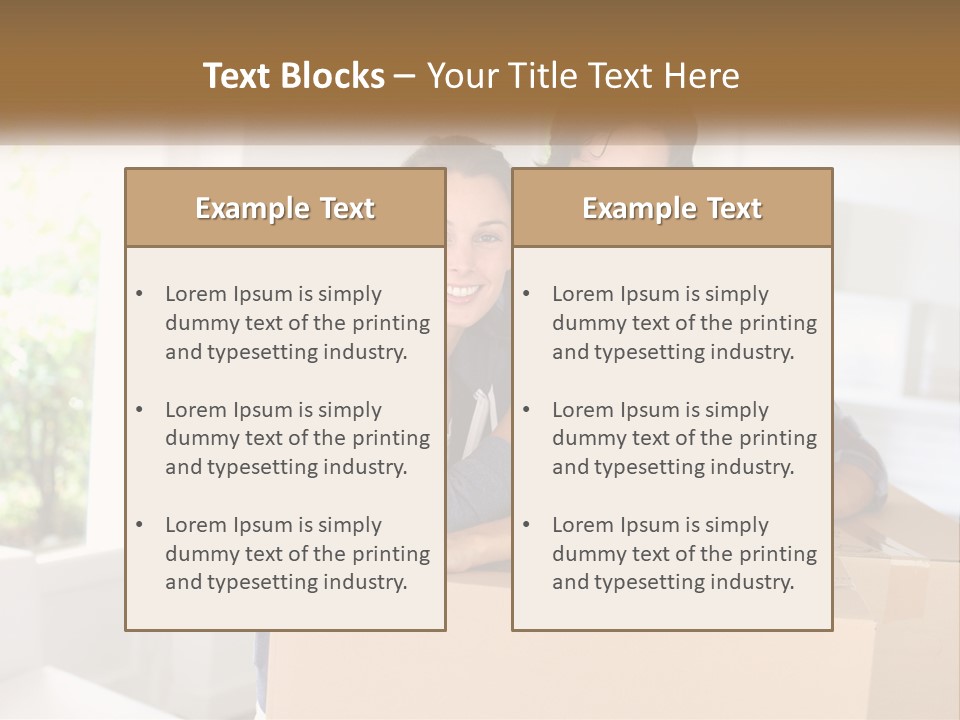 A Man And A Woman Are Sitting On A Cardboard Box PowerPoint Template