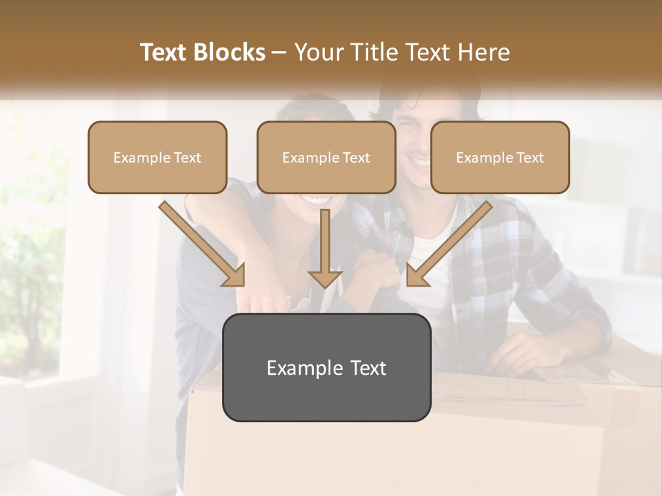 A Man And A Woman Are Sitting On A Cardboard Box PowerPoint Template