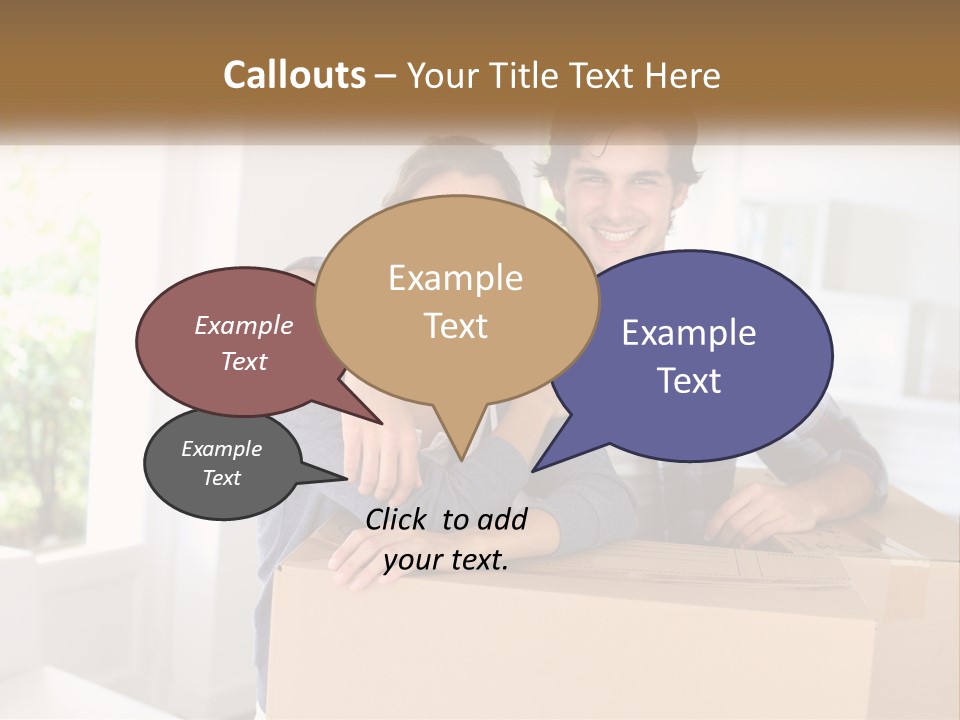 A Man And A Woman Are Sitting On A Cardboard Box PowerPoint Template