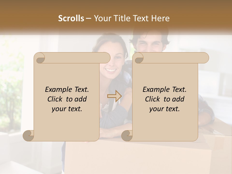 A Man And A Woman Are Sitting On A Cardboard Box PowerPoint Template