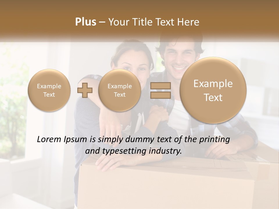 A Man And A Woman Are Sitting On A Cardboard Box PowerPoint Template