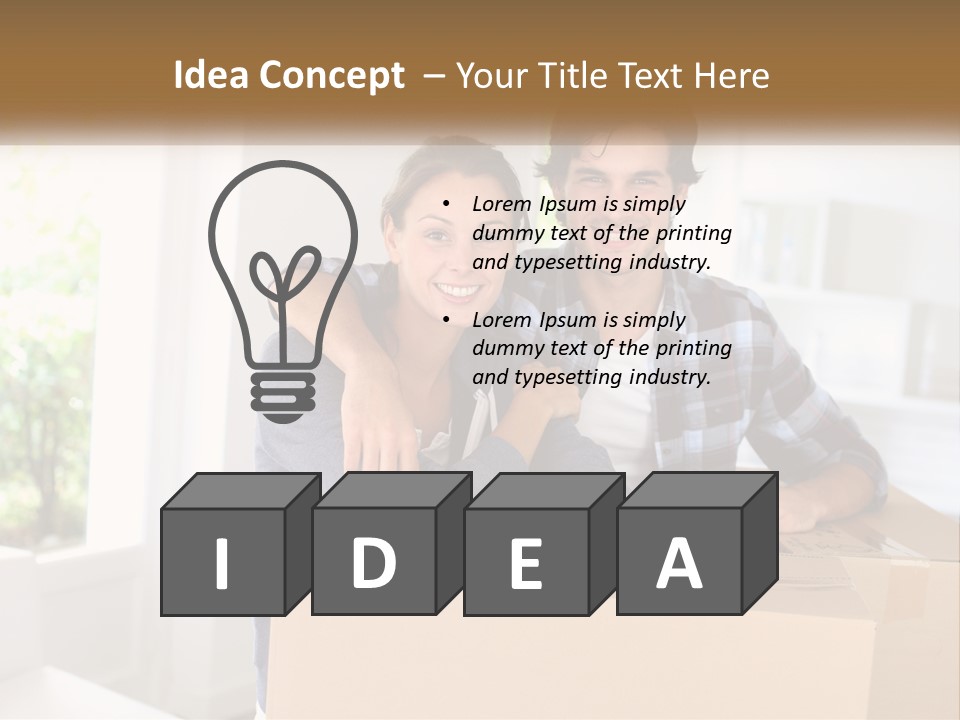 A Man And A Woman Are Sitting On A Cardboard Box PowerPoint Template