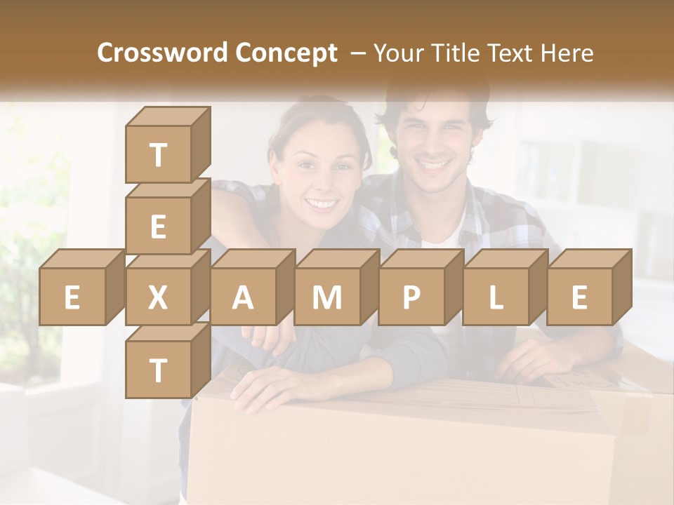 A Man And A Woman Are Sitting On A Cardboard Box PowerPoint Template