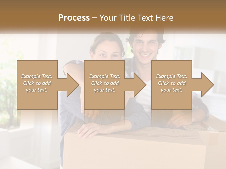 A Man And A Woman Are Sitting On A Cardboard Box PowerPoint Template