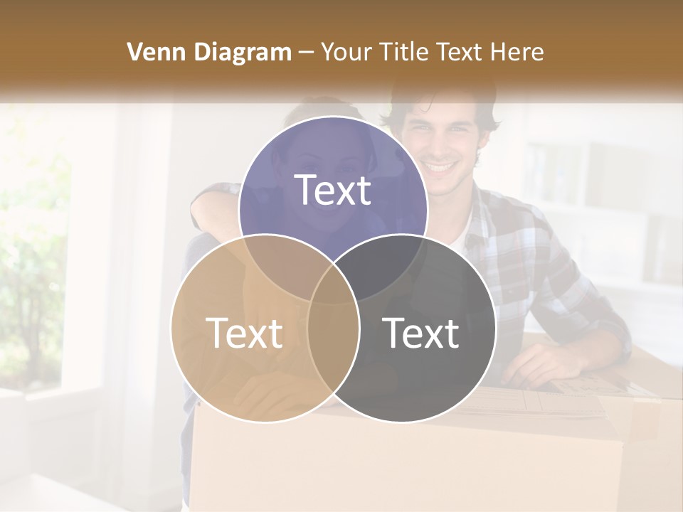 A Man And A Woman Are Sitting On A Cardboard Box PowerPoint Template