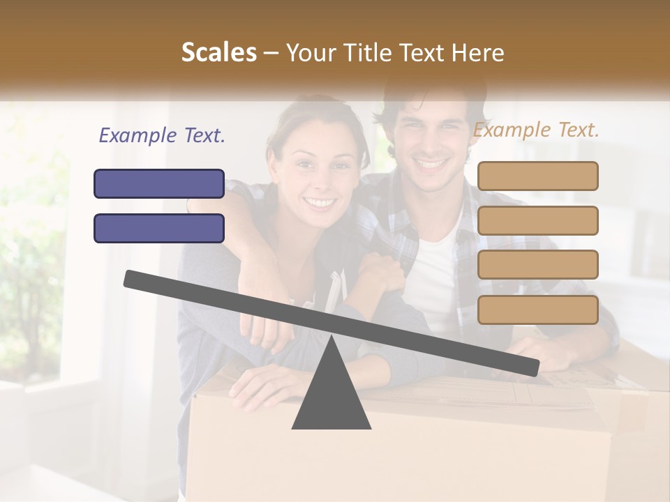 A Man And A Woman Are Sitting On A Cardboard Box PowerPoint Template