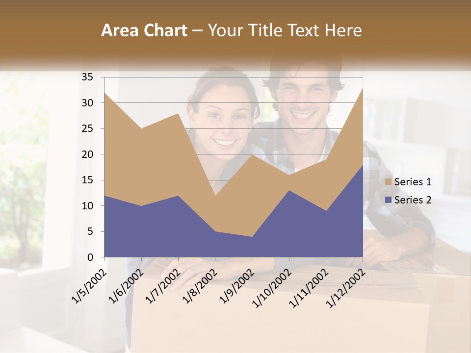 A Man And A Woman Are Sitting On A Cardboard Box PowerPoint Template