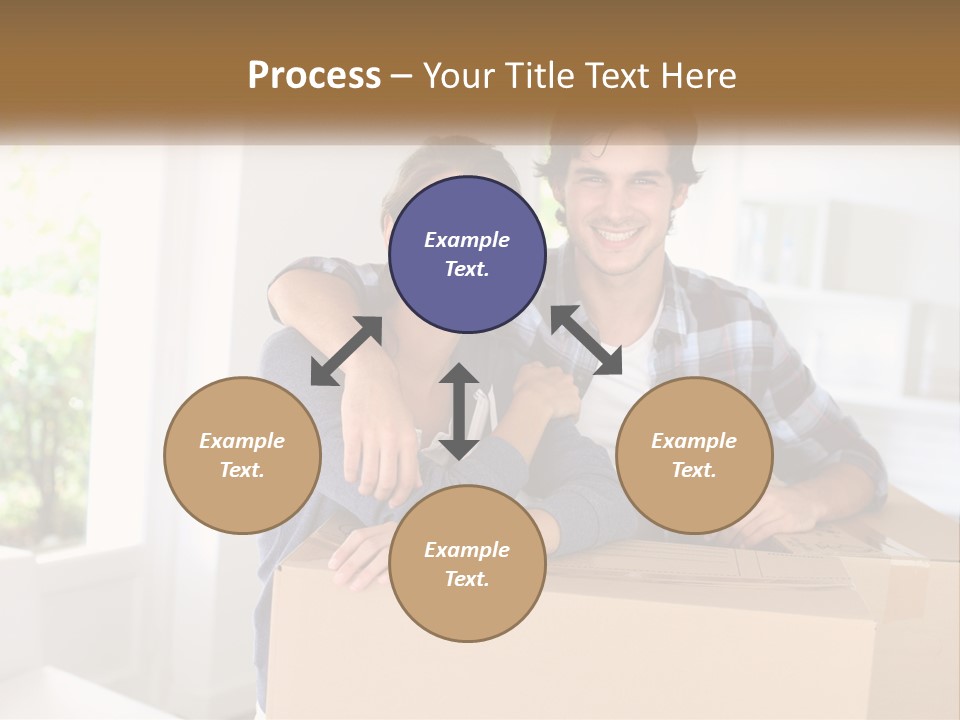 A Man And A Woman Are Sitting On A Cardboard Box PowerPoint Template