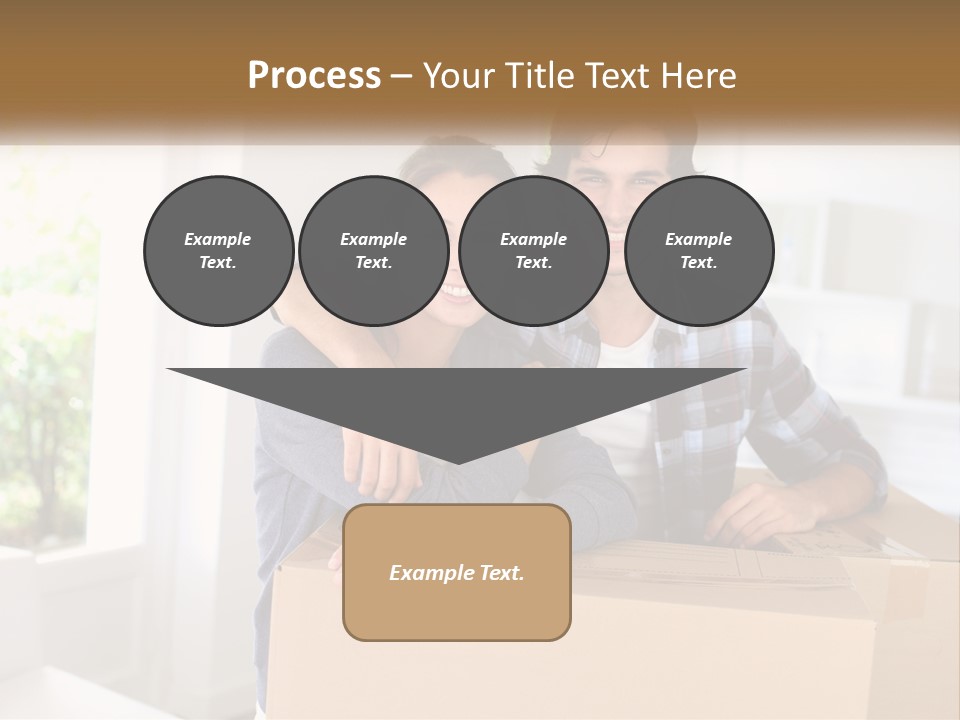 A Man And A Woman Are Sitting On A Cardboard Box PowerPoint Template