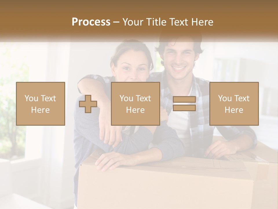 A Man And A Woman Are Sitting On A Cardboard Box PowerPoint Template