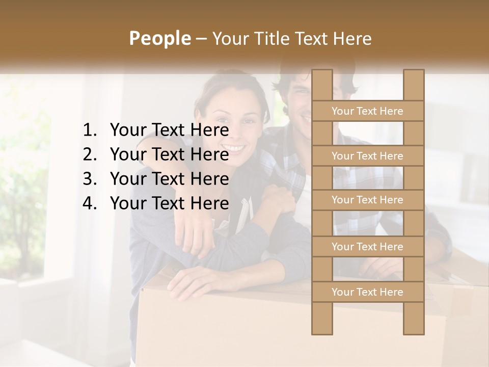 A Man And A Woman Are Sitting On A Cardboard Box PowerPoint Template