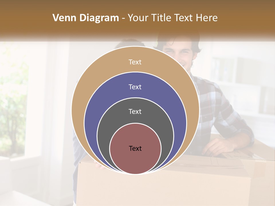 A Man And A Woman Are Sitting On A Cardboard Box PowerPoint Template