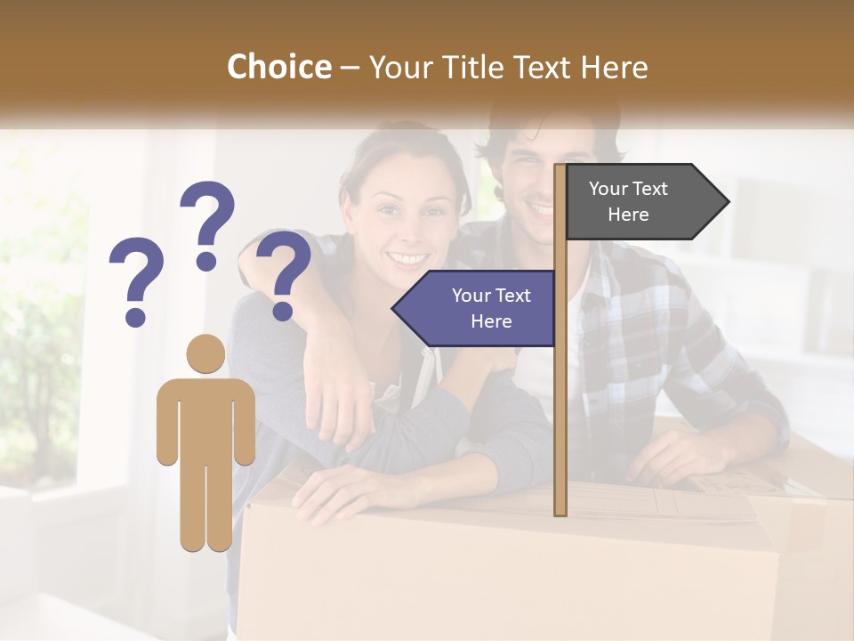 A Man And A Woman Are Sitting On A Cardboard Box PowerPoint Template