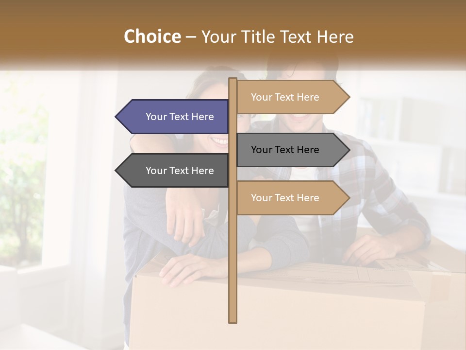 A Man And A Woman Are Sitting On A Cardboard Box PowerPoint Template