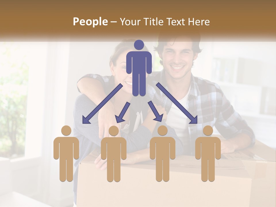 A Man And A Woman Are Sitting On A Cardboard Box PowerPoint Template