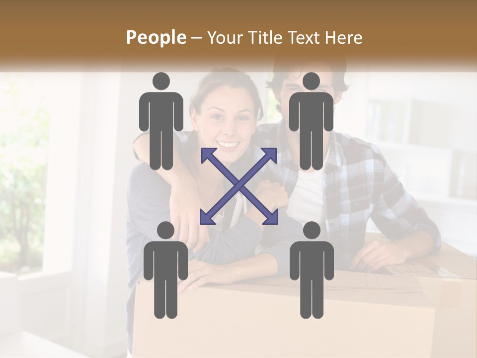 A Man And A Woman Are Sitting On A Cardboard Box PowerPoint Template