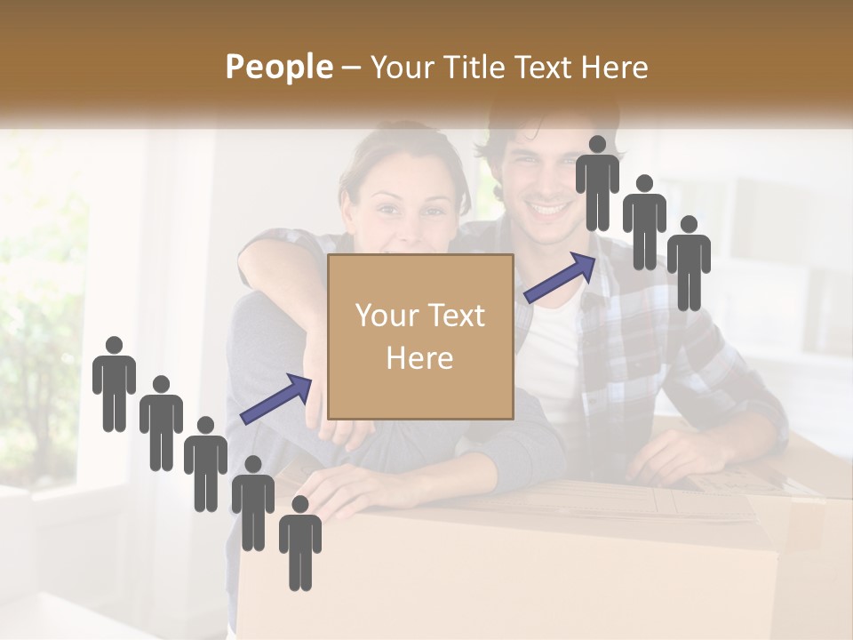 A Man And A Woman Are Sitting On A Cardboard Box PowerPoint Template
