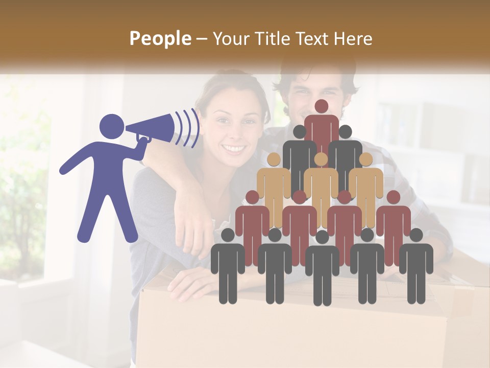 A Man And A Woman Are Sitting On A Cardboard Box PowerPoint Template