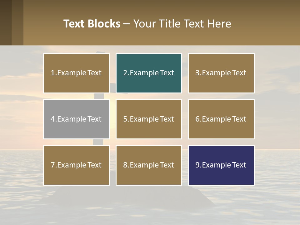 A Cross Sitting On Top Of A Rock In The Ocean PowerPoint Template