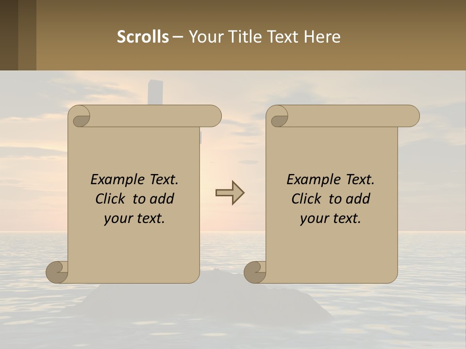 A Cross Sitting On Top Of A Rock In The Ocean PowerPoint Template