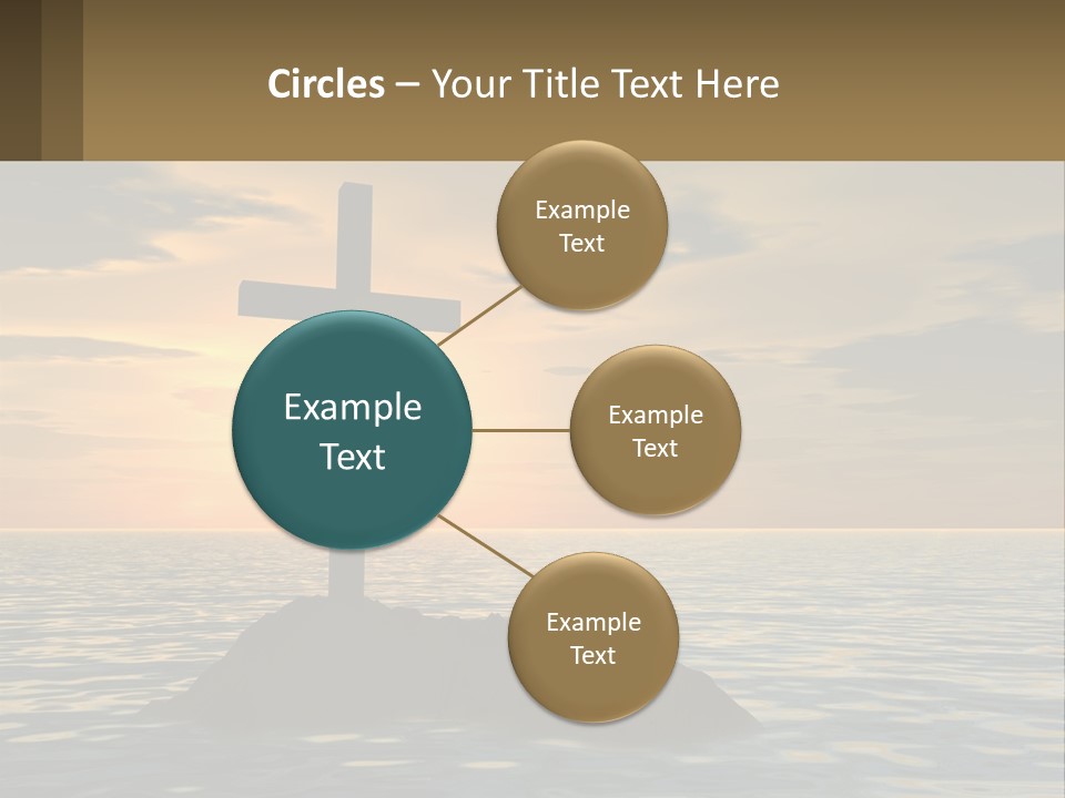 A Cross Sitting On Top Of A Rock In The Ocean PowerPoint Template