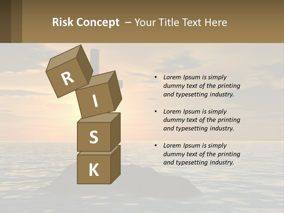 A Cross Sitting On Top Of A Rock In The Ocean PowerPoint Template