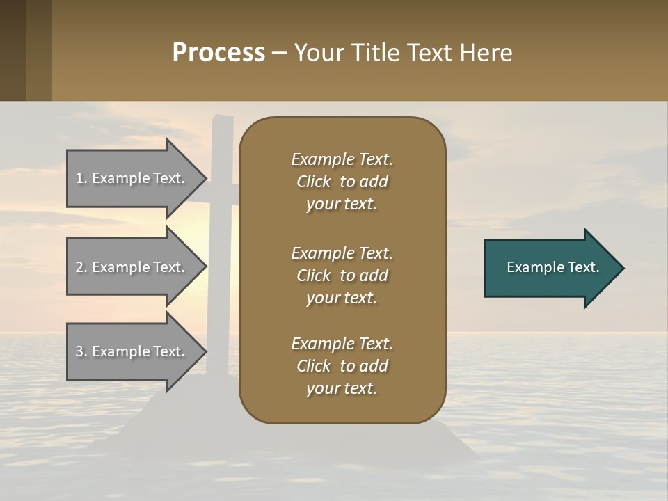 A Cross Sitting On Top Of A Rock In The Ocean PowerPoint Template