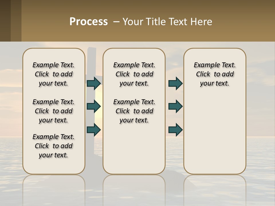 A Cross Sitting On Top Of A Rock In The Ocean PowerPoint Template