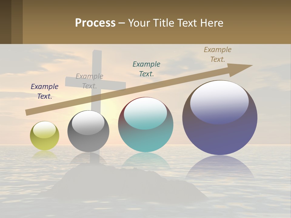 A Cross Sitting On Top Of A Rock In The Ocean PowerPoint Template