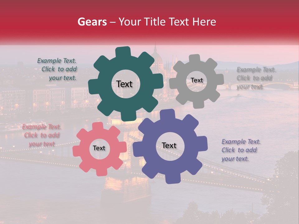 A Bridge Over A River With A City In The Background PowerPoint Template