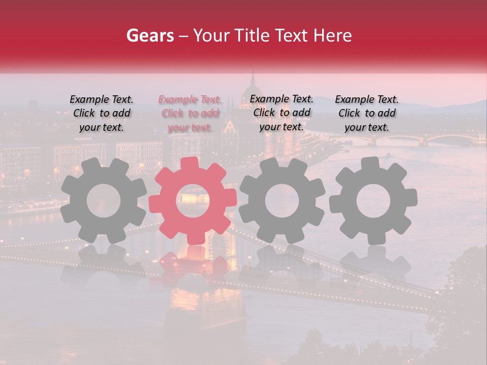 A Bridge Over A River With A City In The Background PowerPoint Template