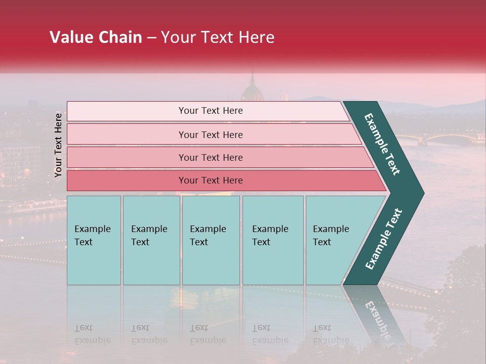 A Bridge Over A River With A City In The Background PowerPoint Template
