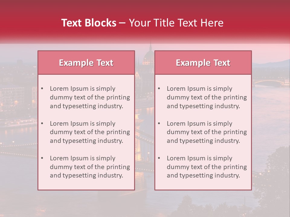 A Bridge Over A River With A City In The Background PowerPoint Template