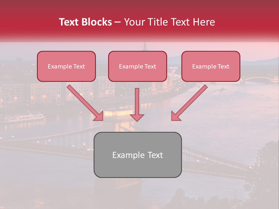 A Bridge Over A River With A City In The Background PowerPoint Template