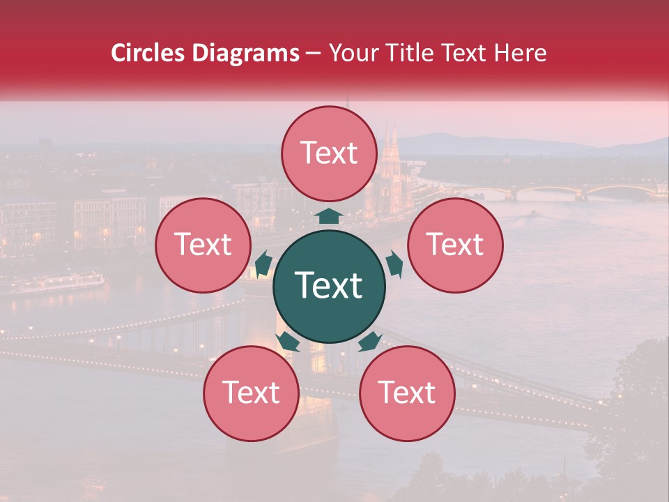 A Bridge Over A River With A City In The Background PowerPoint Template